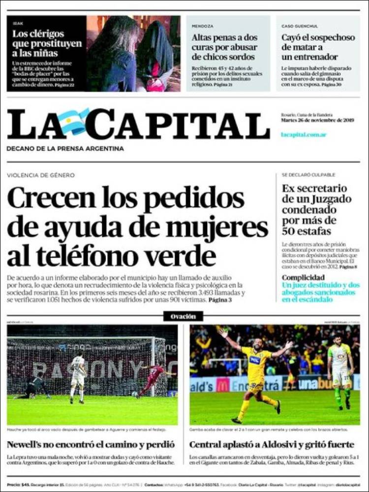 Portada de La Capital - Rosario (Argentina)