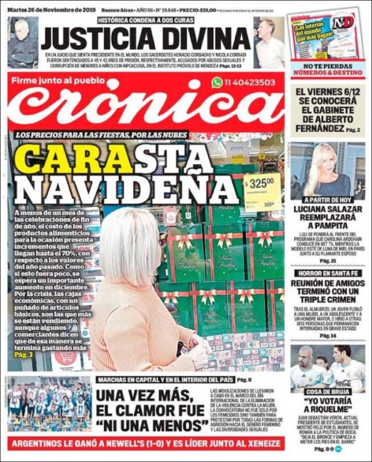 Portada de Crónica (Argentina)