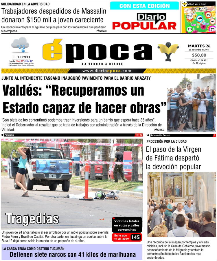 Portada de Diario Época (Argentina)