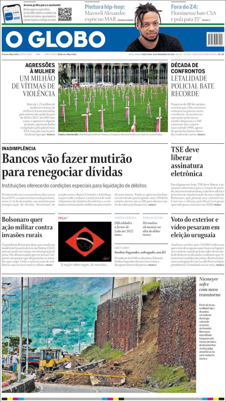 Portada de O Globo (Brasil)