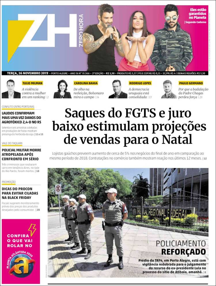 Portada de Zero Hora (Brasil)