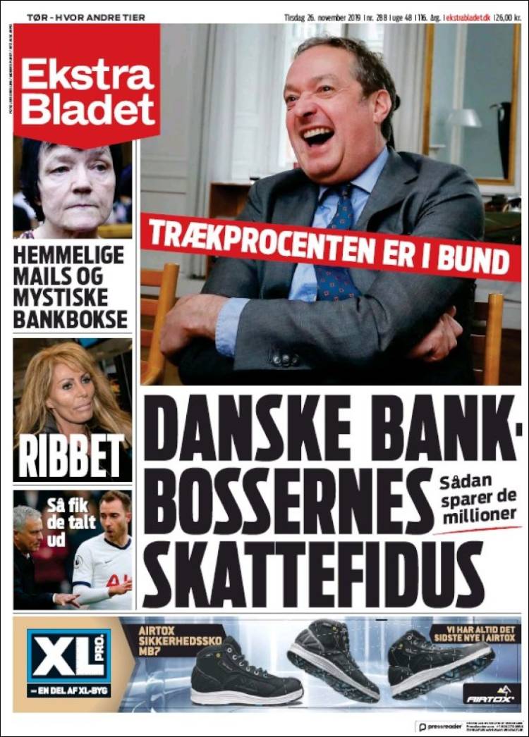 Portada de Ekstra Bladet (Dinamarca)