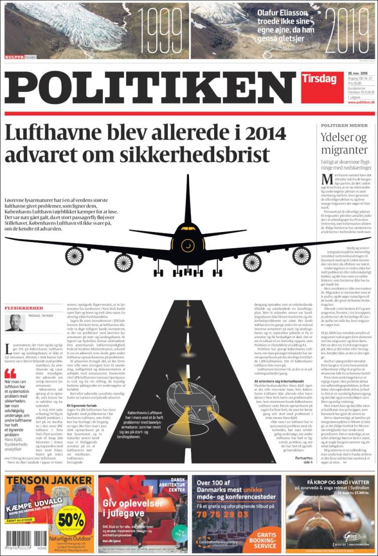 Portada de Politiken (Dinamarca)
