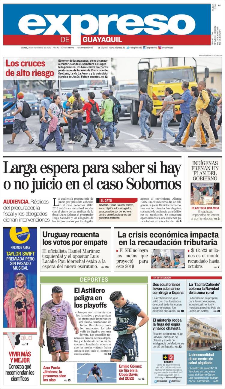Portada de Expreso (Ecuador)