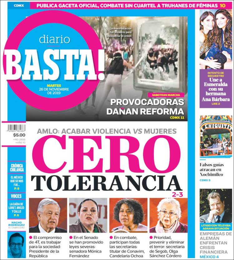 Portada de Diario Basta (Mexico)