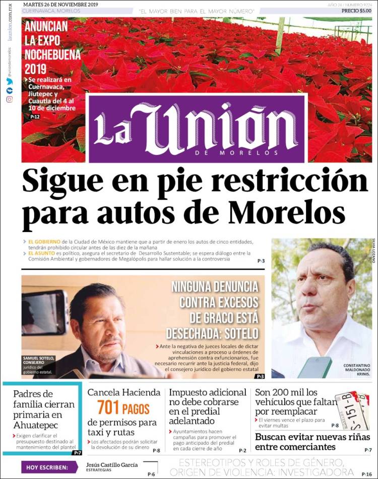 Portada de La Unión de Morelos (Mexico)