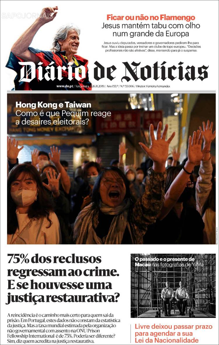 Portada de Diário de Noticias (Portugal)