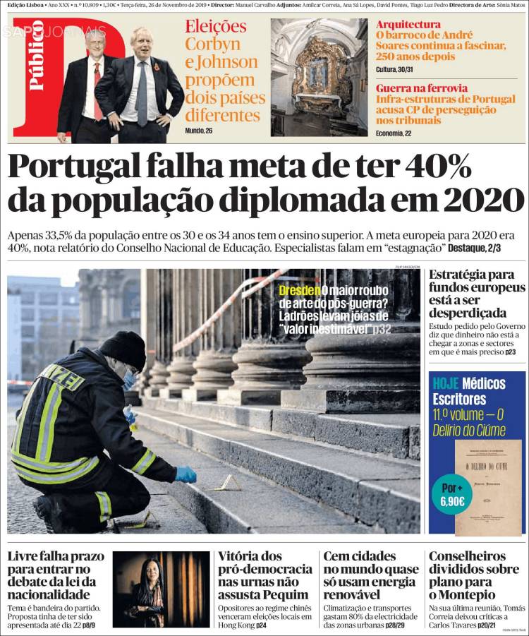 Portada de Público (Portugal)