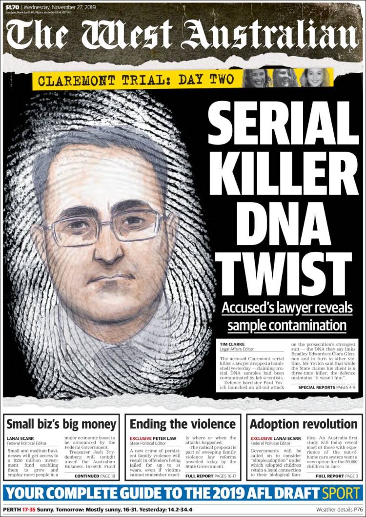 Portada de The West Australian (Australia)