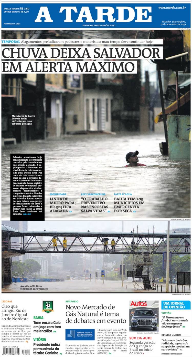 Portada de Diário A Tarde (Brasil)