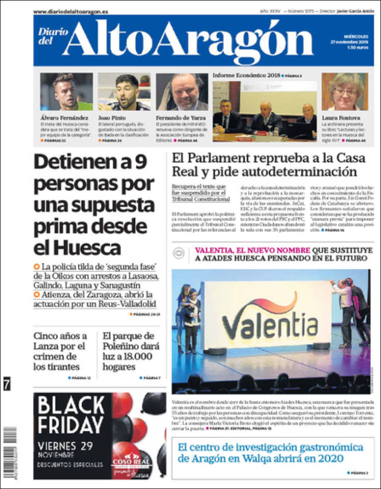 Portada de Diario del AltoAragón (España)