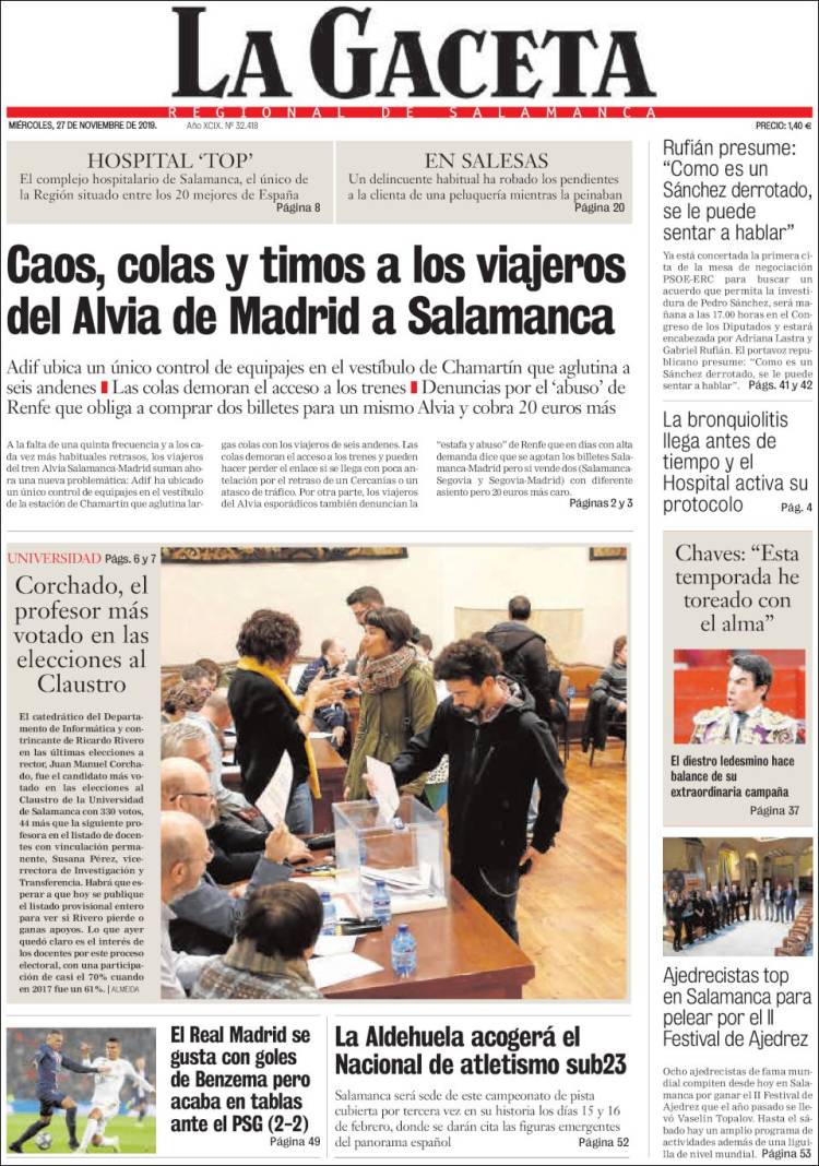 Periódico La Gaceta De Salamanca España Periódicos De España