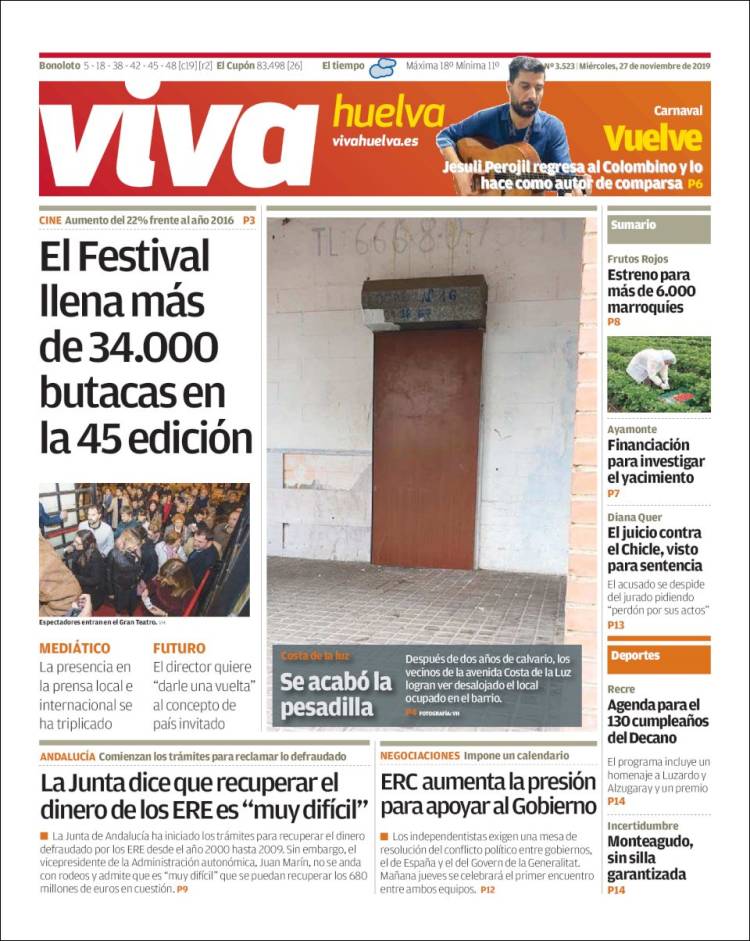 Portada de Viva Huelva (España)