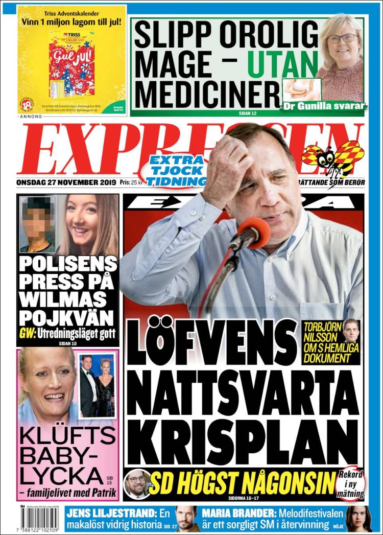 Portada de Expressen (Suecia)