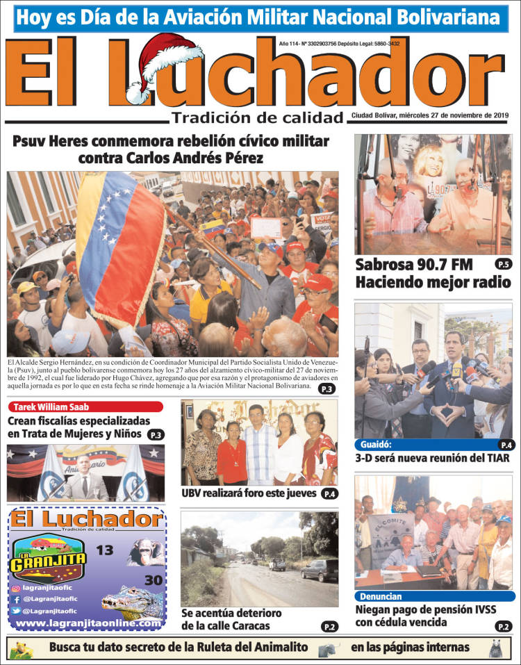 Portada de El Luchador (Venezuela)