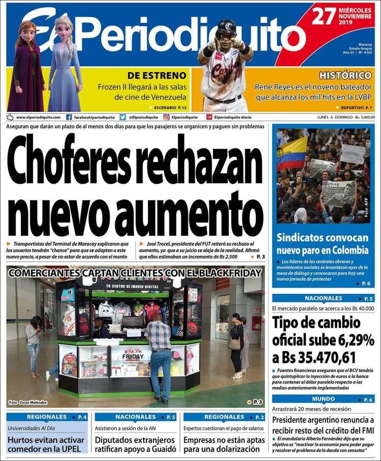 Portada de Periodiquito de Aragua (Venezuela)