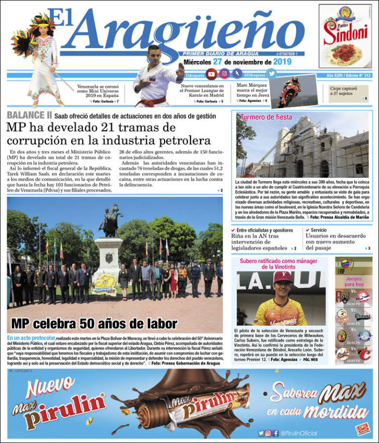 Portada de El Aragüeño (Venezuela)