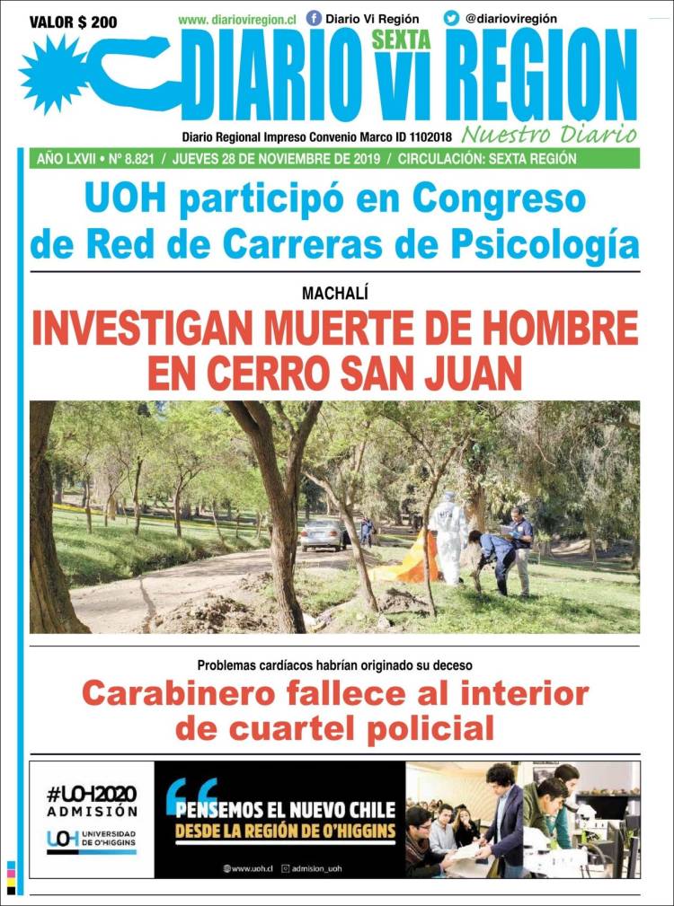 Portada de Diario VI Región (Chile)