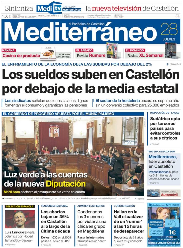 Portada de El Periódico Mediterraneo (Espa&ntilde;a)