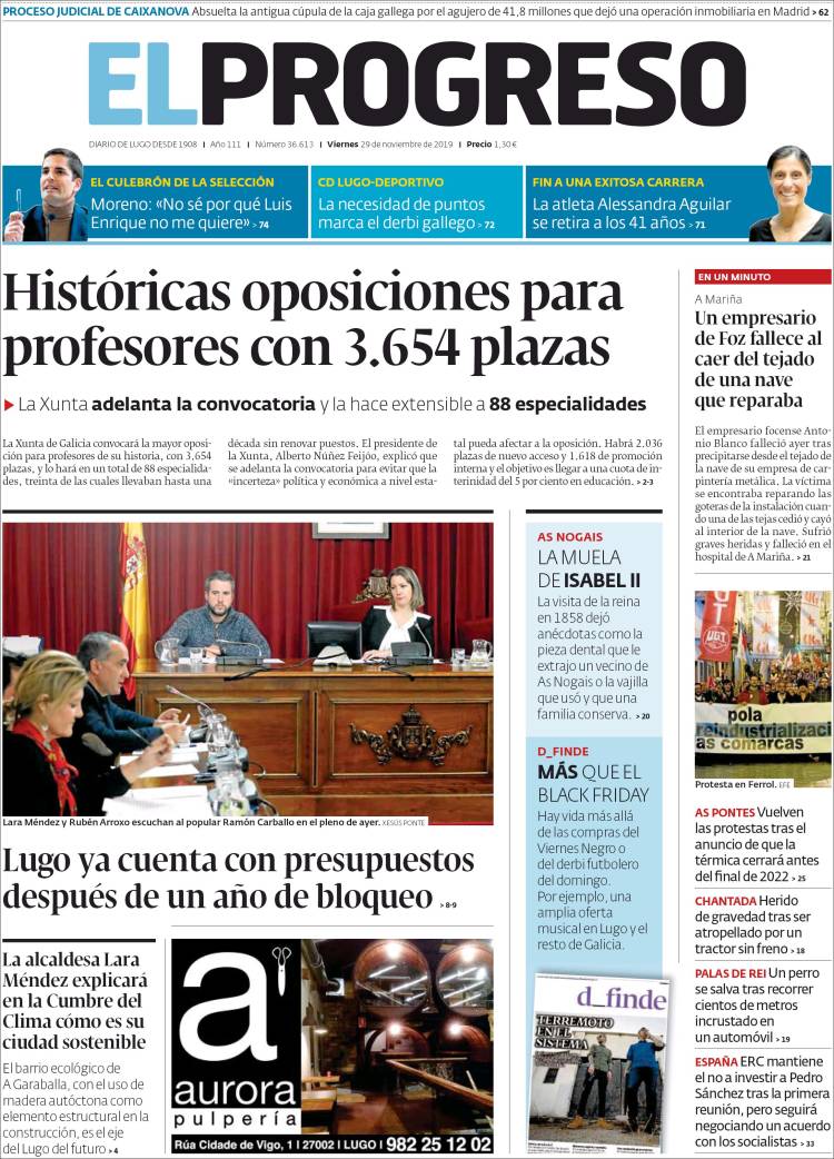 Portada de El Progreso (España)