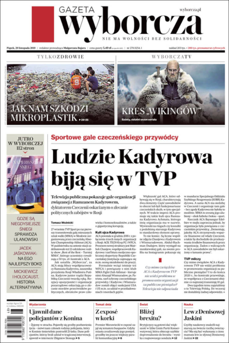 Portada de Gazeta Wyborcza (Poland)