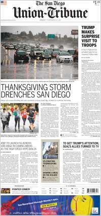 Portada de The San Diego Union-Tribune (USA)