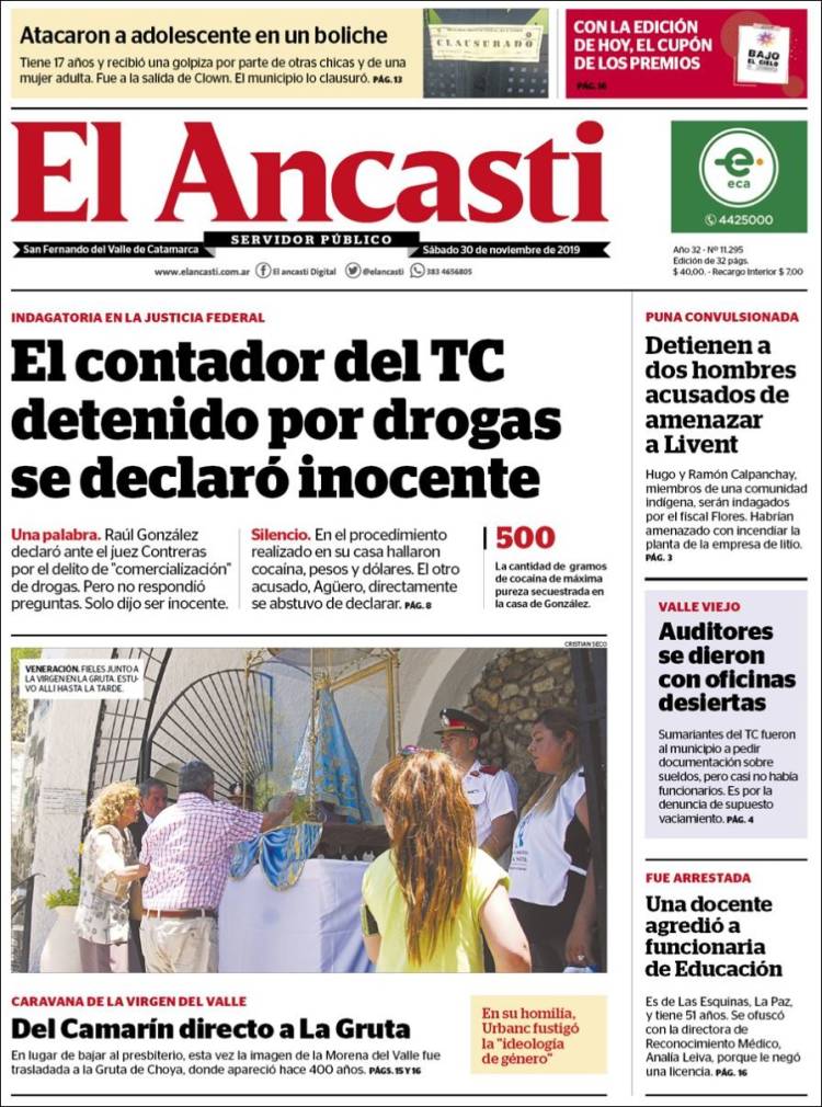 Portada de El Ancasti (Argentina)