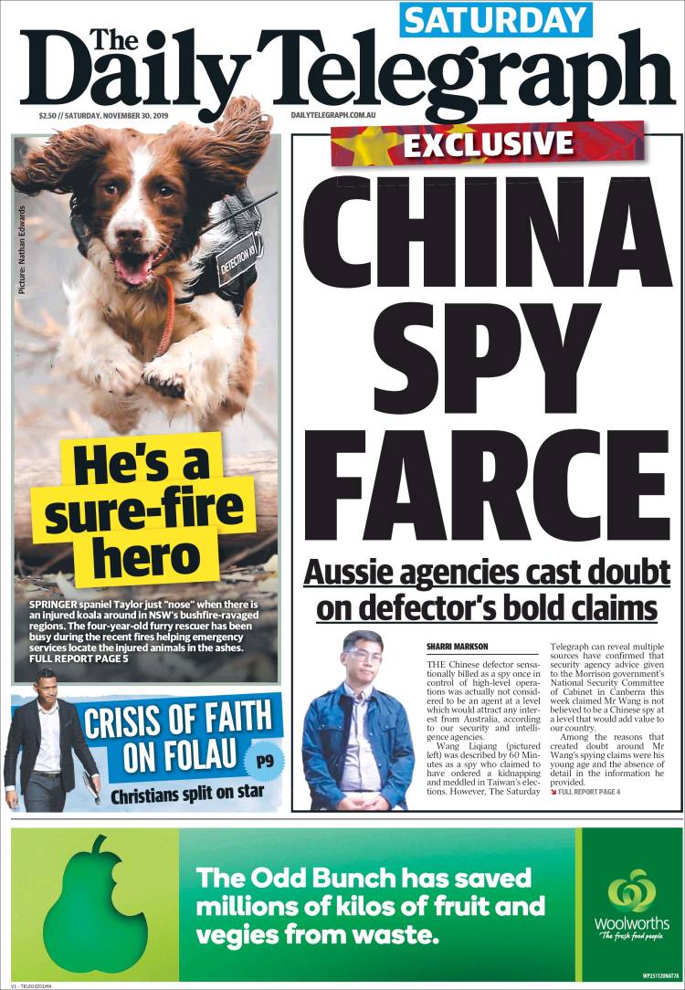Portada de The Daily Telegraph (Australia)