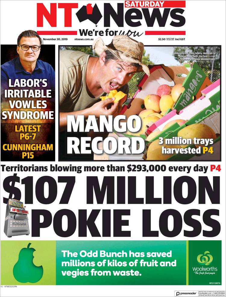 Portada de Northern Territory News (Australia)