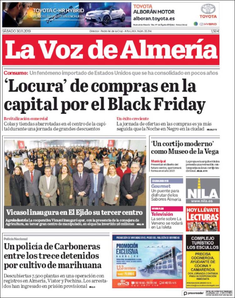 Portada de La Voz de Almería (España)