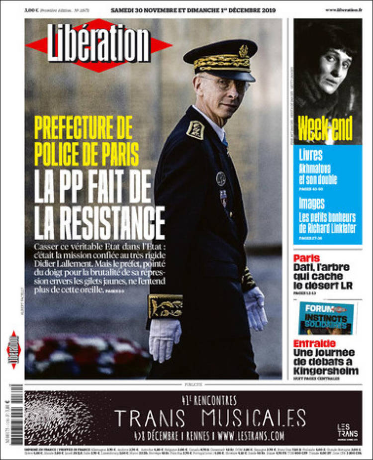 Portada de Libération (Francia)