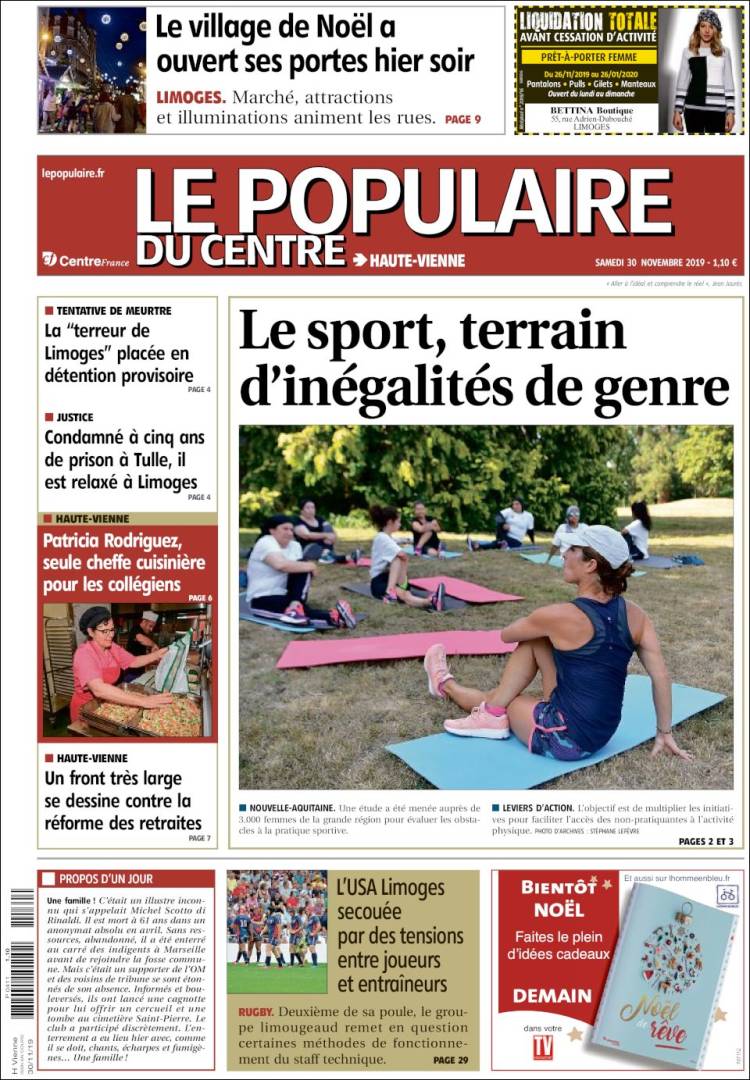 Portada de Le Populaire du Centre (Francia)