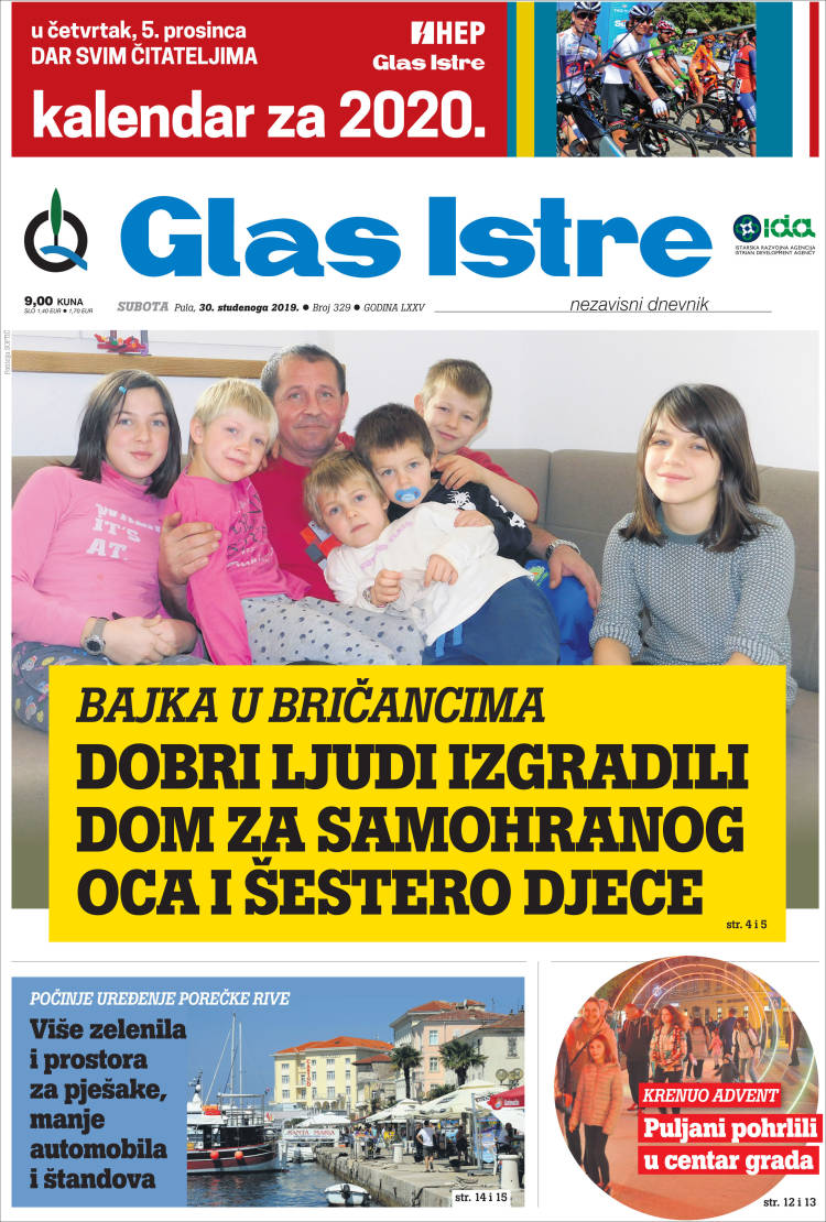 Portada de Glas Istre (Croacia)