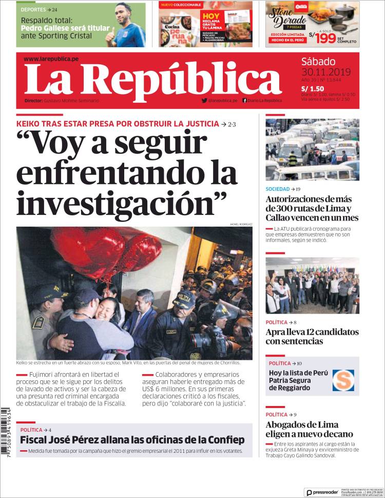Portada de La Republica (Per&uacute;)