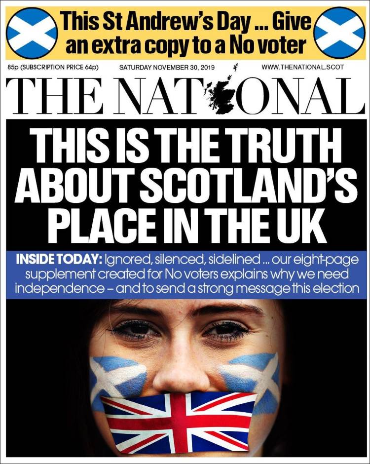 Portada de The National (Reino Unido)