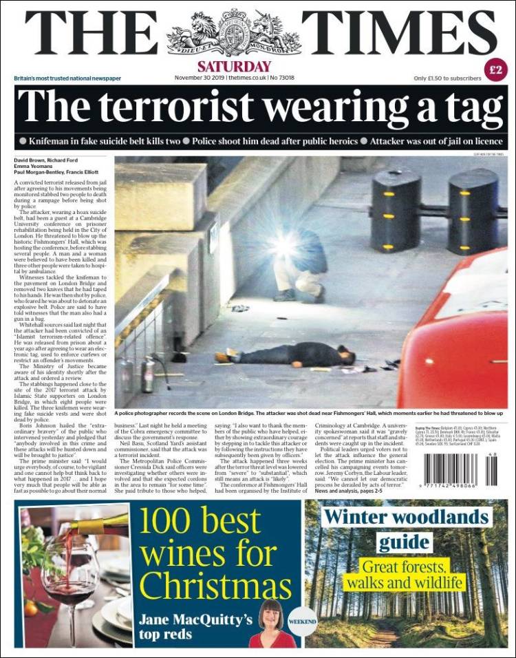 Portada de The Times (Reino Unido)