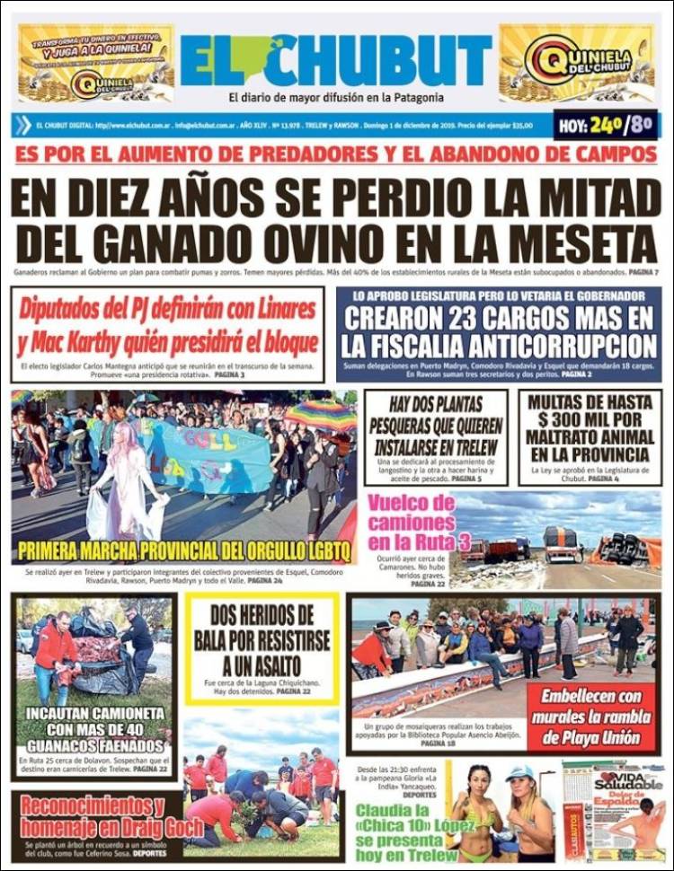 Portada de El Chubut (Argentina)
