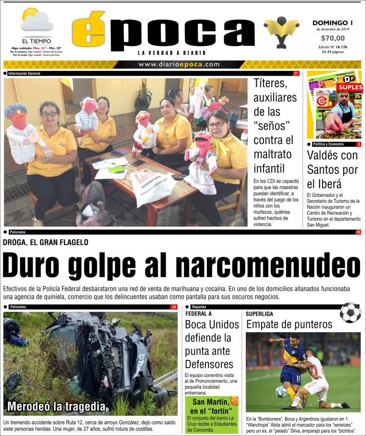 Portada de Diario Época (Argentina)