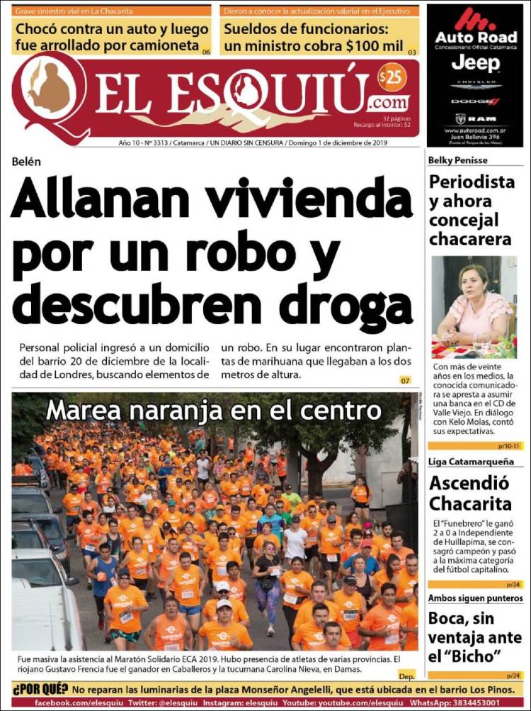 Portada de El Esquiu (Argentina)