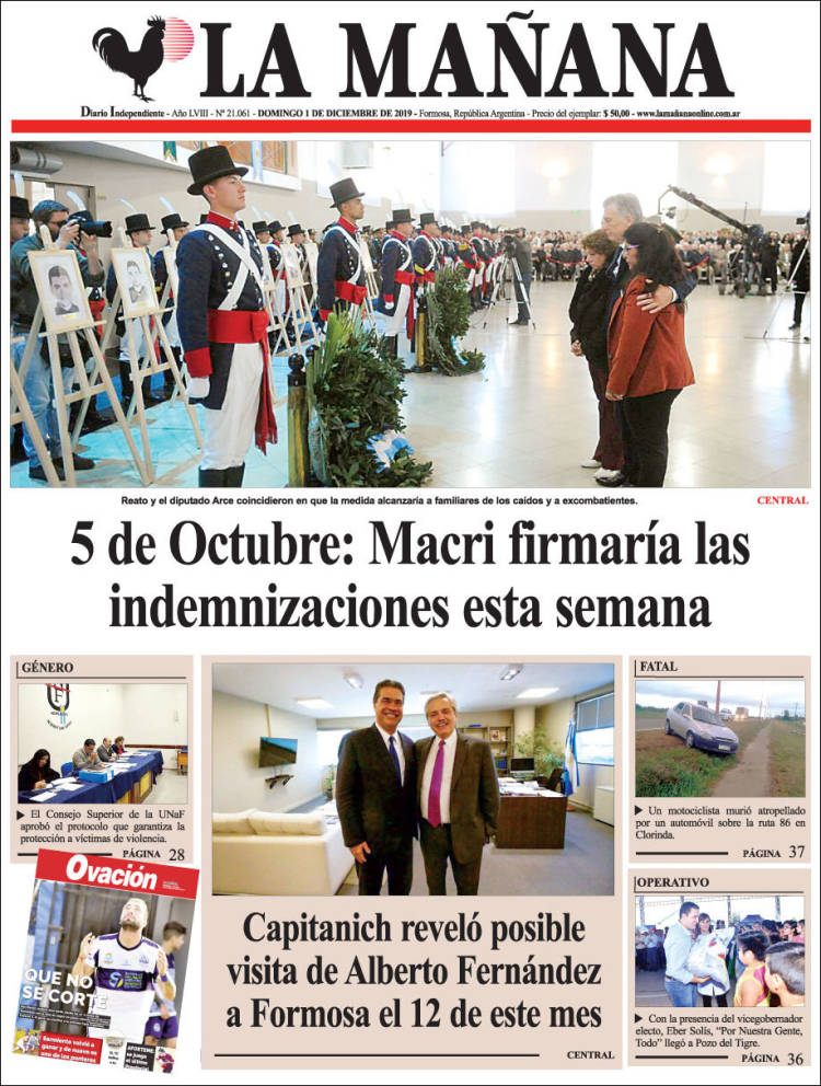 Portada de Diario La Mañana (Argentina)