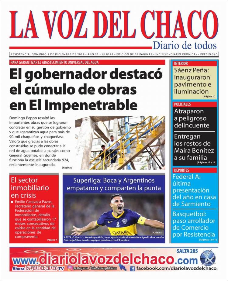 Portada de La Voz del Chaco (Argentina)