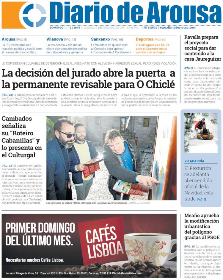 Portada de Diario de Arousa (España)