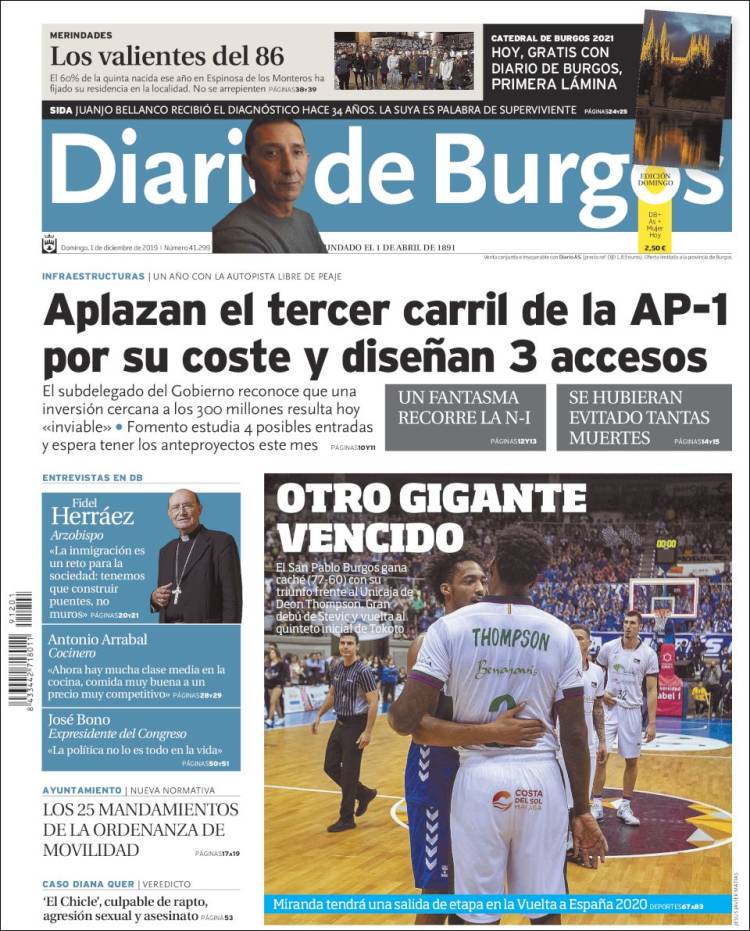 Portada de Diario de Burgos (España)