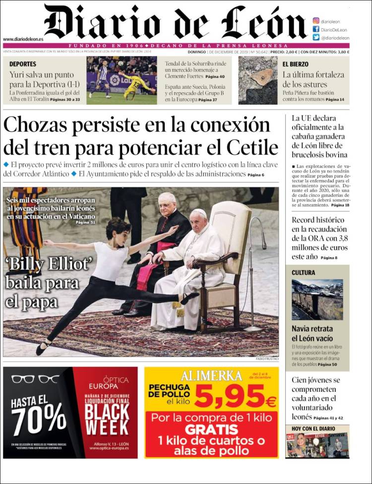 Portada de Diario de León (España)