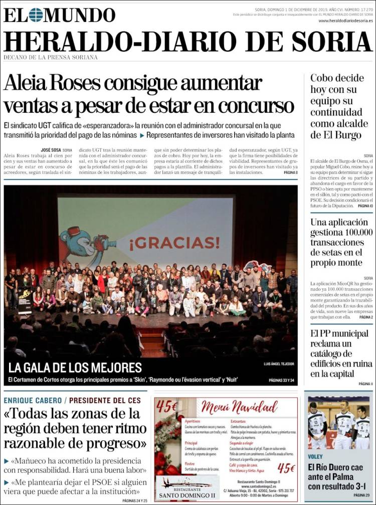 Portada de Diario de Soria (España)