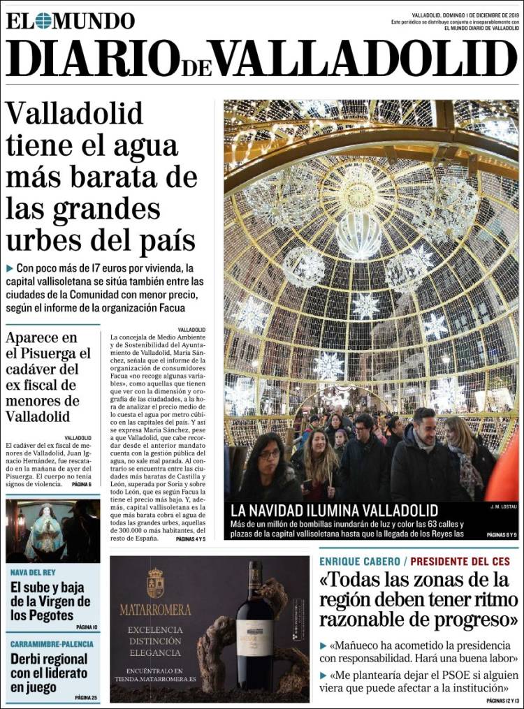 Portada de Diario de Valladolid (España)