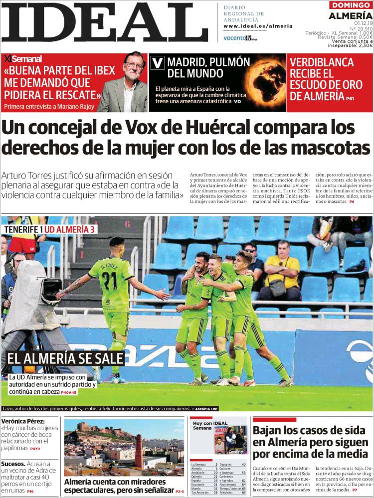 Portada de Ideal Almeria (España)
