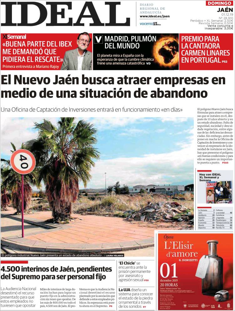Portada de El Ideal de Jaén (España)