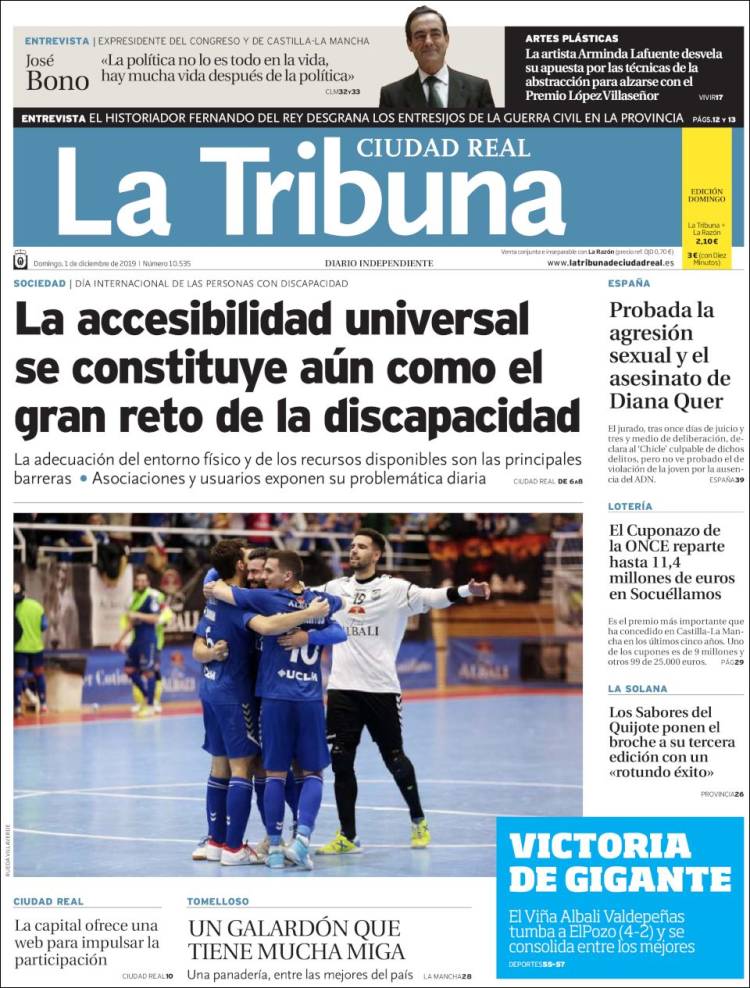 Portada de La Tribuna de Ciudad Real (España)