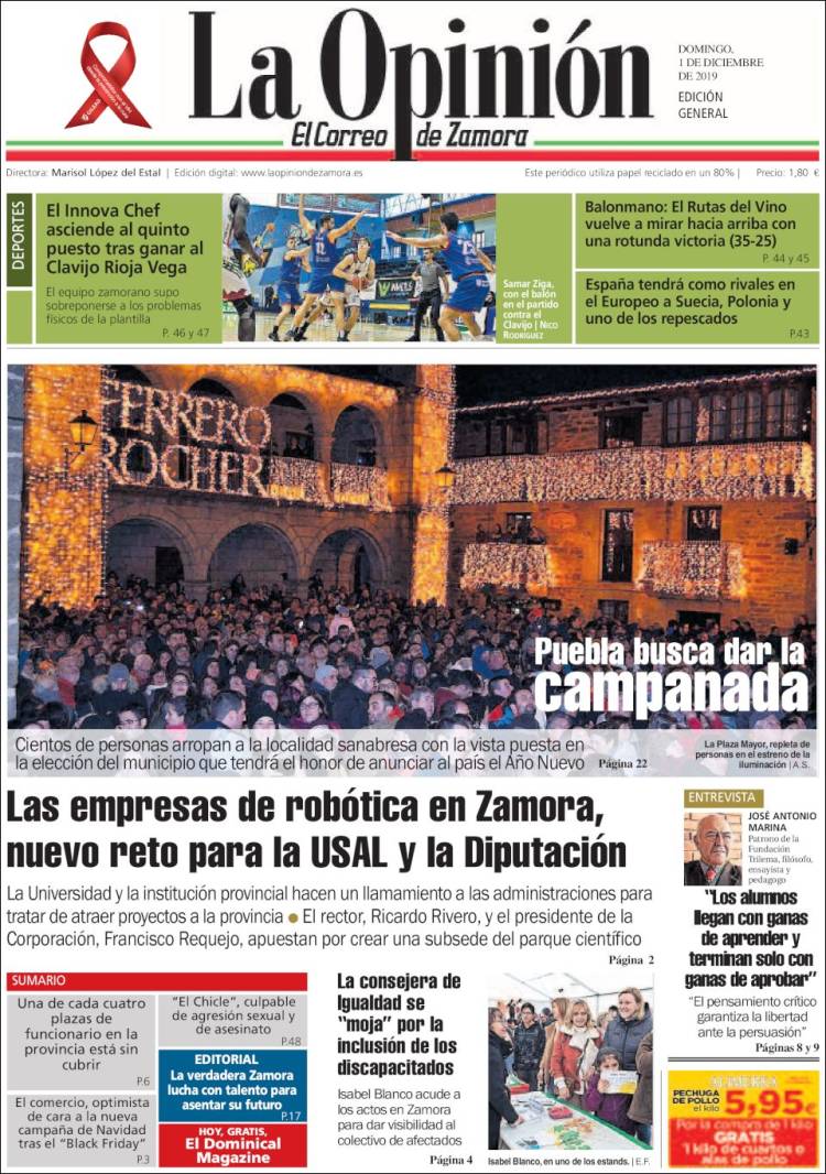 Portada de La Opinión - El Correo de Zamora (España)